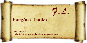 Forgács Lenke névjegykártya